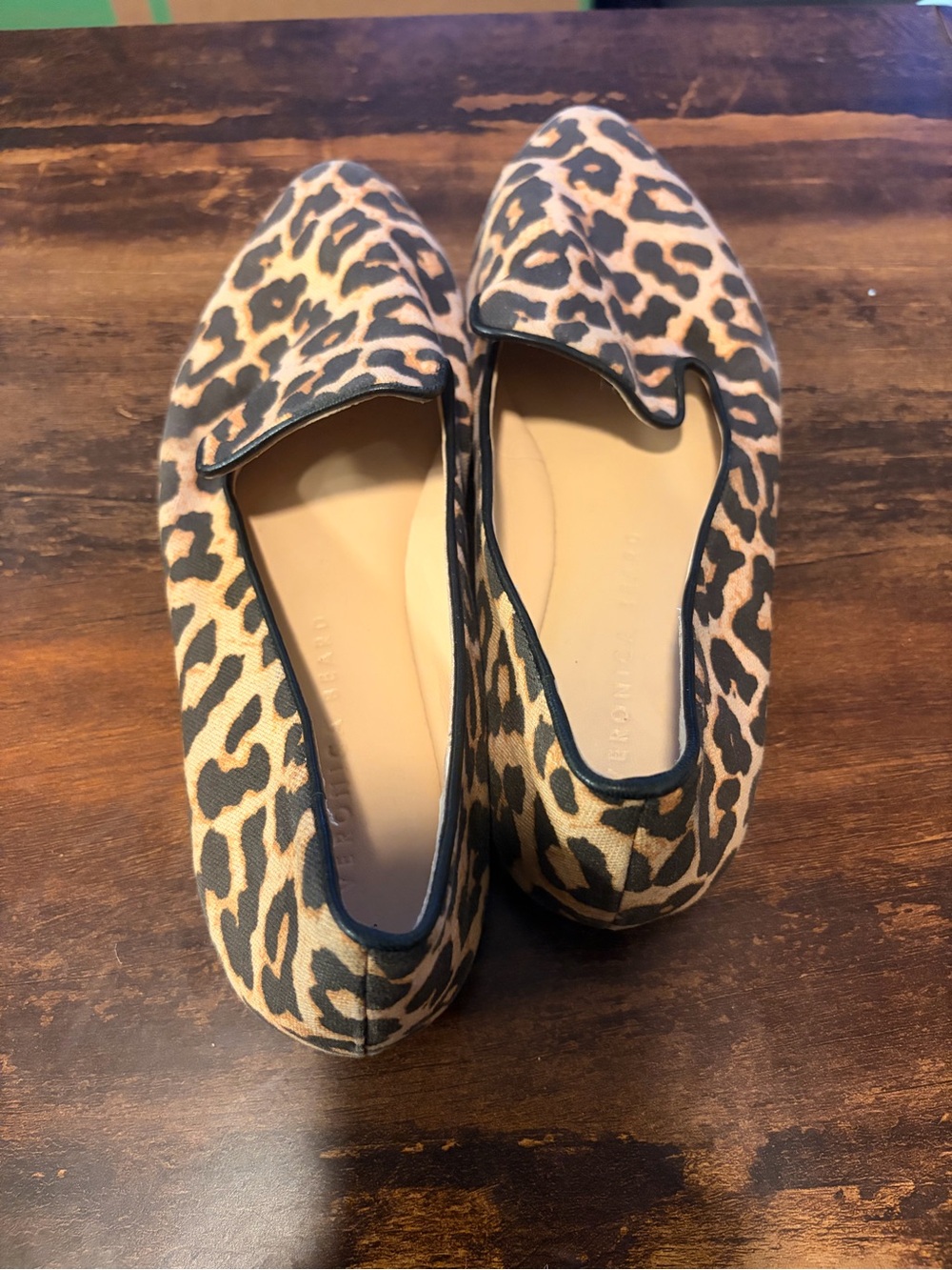 Veronica Beard Leopard Canvas Smoking Loafers Flats 39 US 8 - Picture 5 of 7